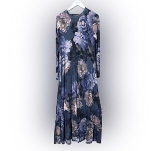 Johnny Was Grey Peony Long Sleeve Tee Dress